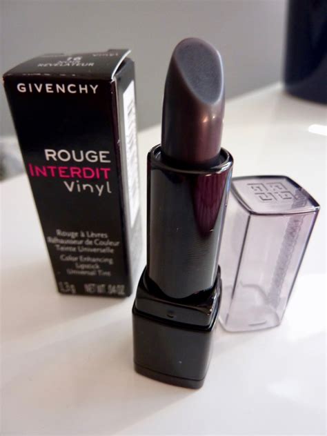 givenchy rouge interdit vinyl lipstick noir révélateur black|Givenchy gloss interdit vinyl swatches.